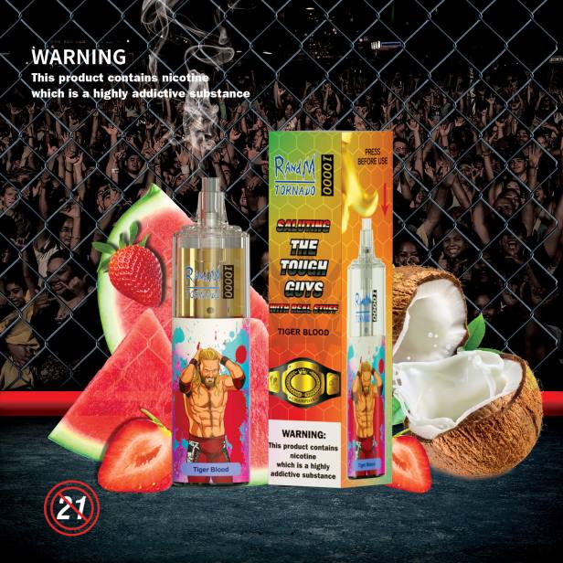 NJ6J108 - RandM vape store - RandM Tornado 10000 вейп устройство за контрол на въздушния поток 1 бр ягода диня