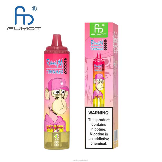 NJ6J56 - RandM vape София - Fumot RandM Tornado 15000 вейп устройство с батерия и ejuice дисплей версия 3 ягодов редбул