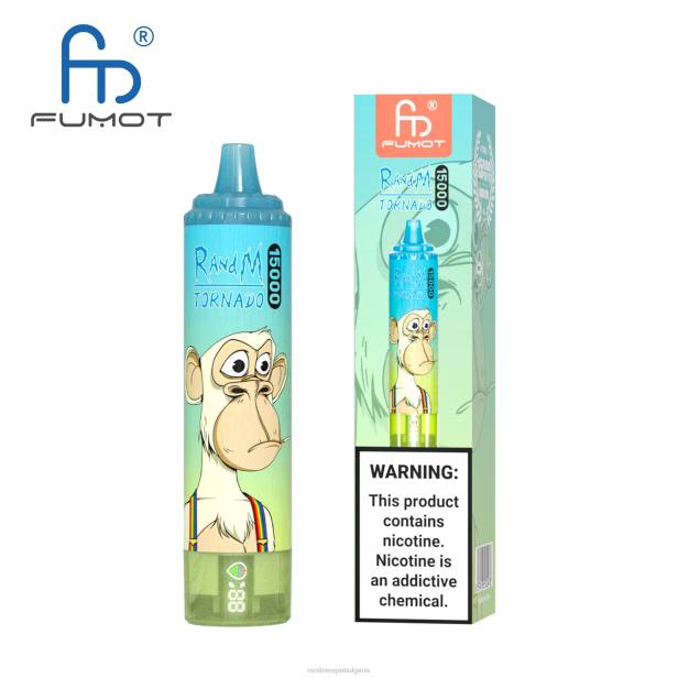 NJ6J56 - RandM vape София - Fumot RandM Tornado 15000 вейп устройство с батерия и ejuice дисплей версия 3 ягодов редбул