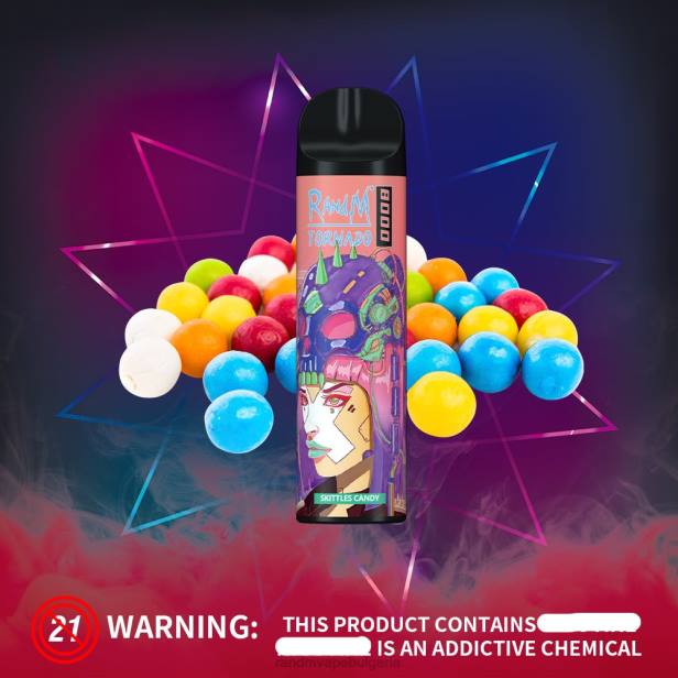 NJ6J240 - tornado vape BG - RandM Tornado 8000 вейп устройство за контрол на въздушния поток 1бр кисела ябълка