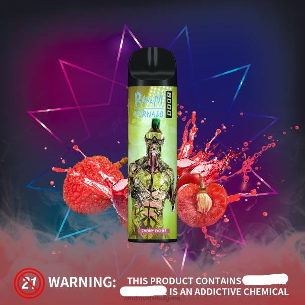 NJ6J240 - tornado vape BG - RandM Tornado 8000 вейп устройство за контрол на въздушния поток 1бр кисела ябълка