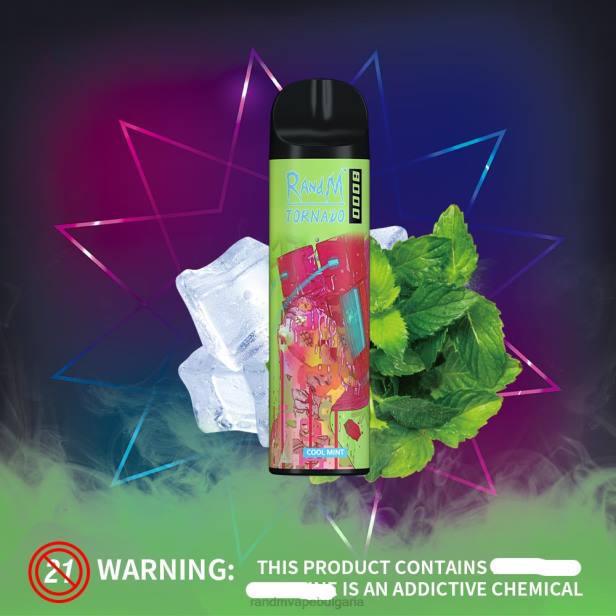 NJ6J240 - tornado vape BG - RandM Tornado 8000 вейп устройство за контрол на въздушния поток 1бр кисела ябълка