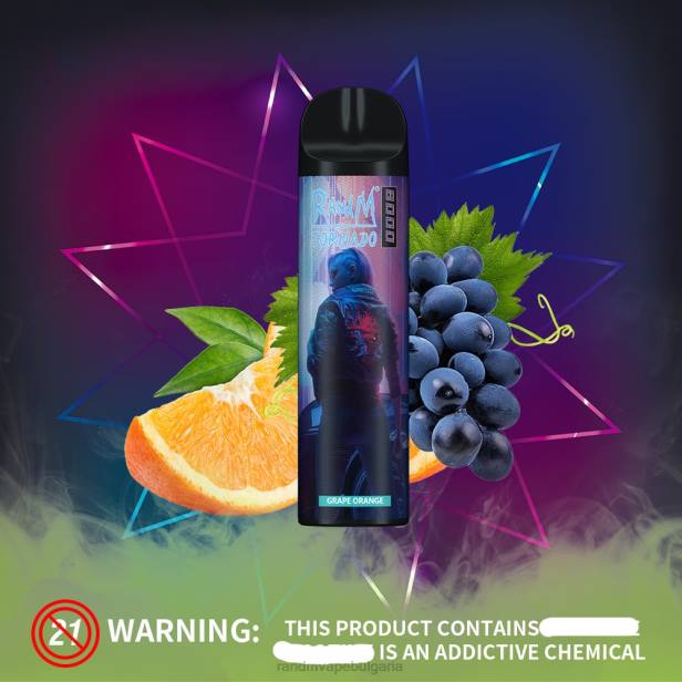 NJ6J240 - tornado vape BG - RandM Tornado 8000 вейп устройство за контрол на въздушния поток 1бр кисела ябълка